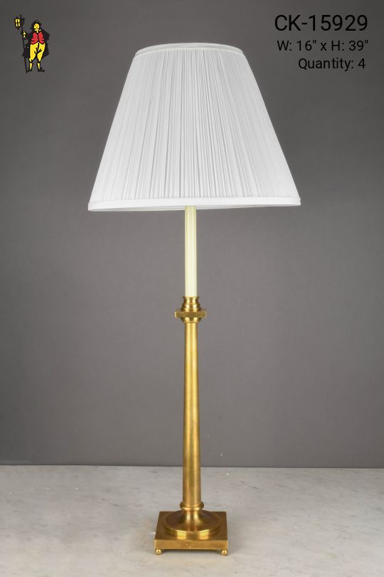 Tall Brass Single Candle Table Lamp