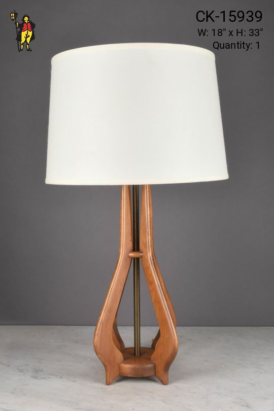 Wooden Mid Century Table Lamp