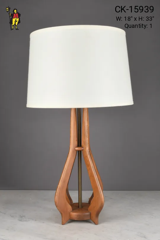 Wooden Mid Century Table Lamp