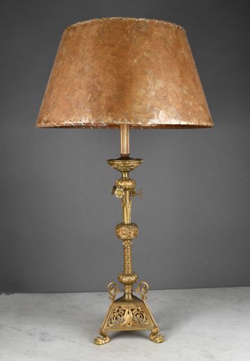 Tall Brass Victorian Table Lamp