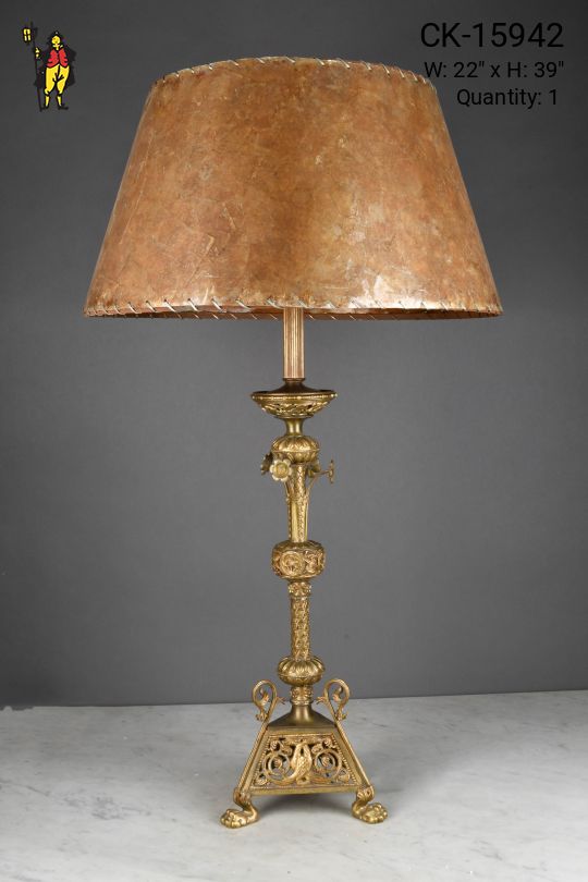 Tall Brass Victorian Table Lamp