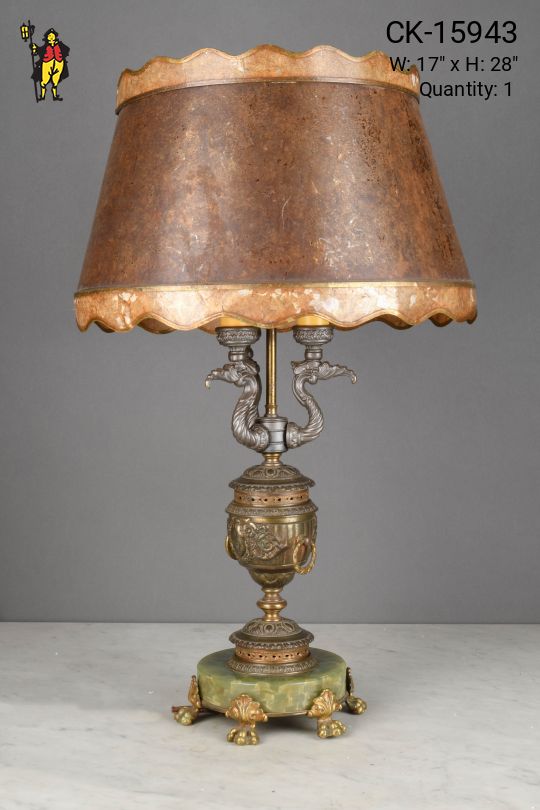 Urn Style Ornate Brass/Brass/Bronze/Marble Table Lamp