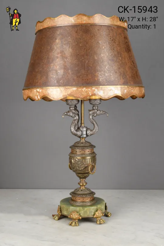 Urn Style Ornate Brass/Brass/Bronze/Marble Table Lamp