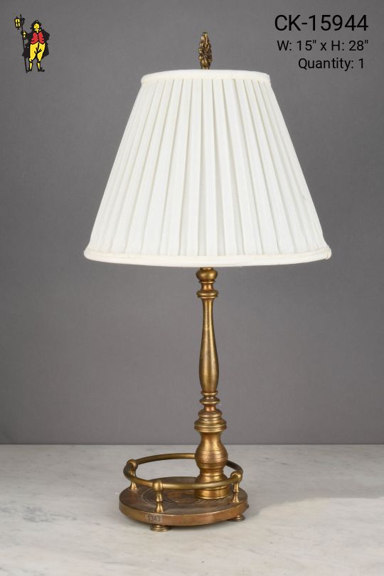 Antique Brass "Desk Tray" Table Lamp