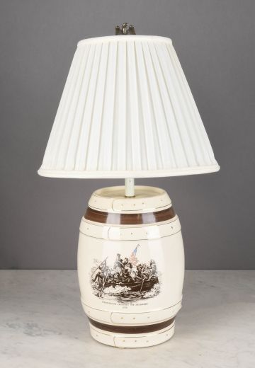 Painted Ceramic Revolutionary War Table Lamp