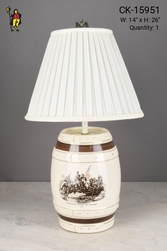 Painted Ceramic Revolutionary War Table Lamp
