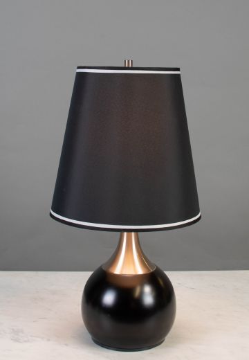 Black & Silver Metal Touch Activated Table Lamp