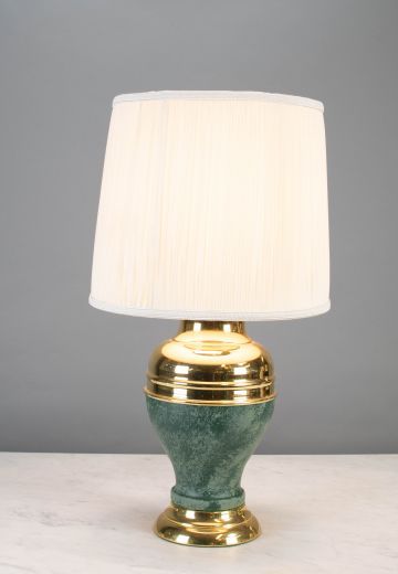 Brass Table Lamp w/Pleated  Shade