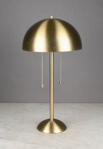 Satin Brass Metal Shaded Table Lamp