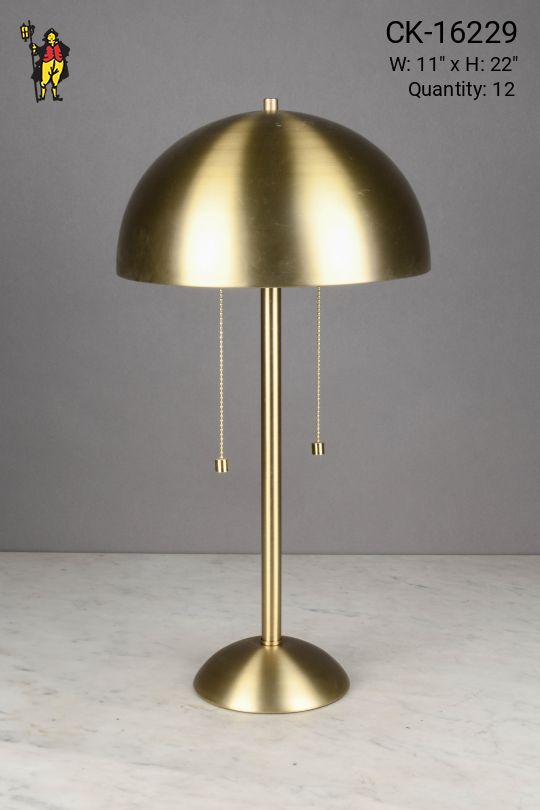Satin Brass Metal Shaded Table Lamp