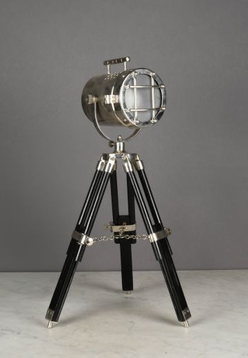 Nickel Theatrical Style Spot Light Table Lamp
