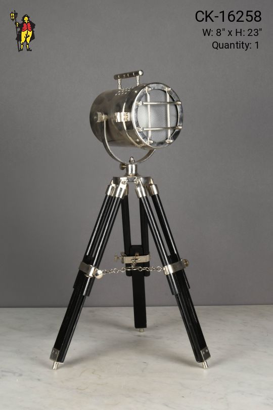 Nickel Theatrical Style Spot Light Table Lamp