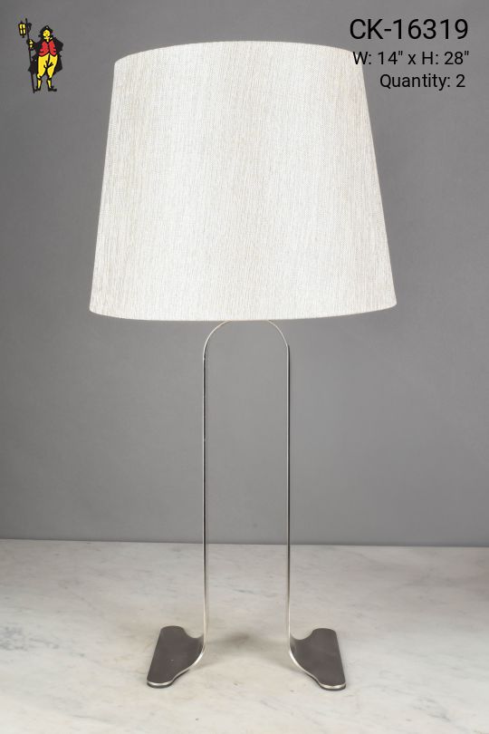 Modern Nickel Table Lamp