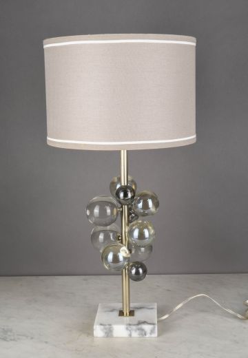 Glass Globes Table Lamp w/Marble Base