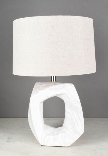 White Ceramic Abstract Table Lamp