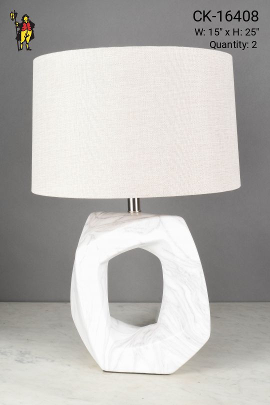White Ceramic Abstract Table Lamp