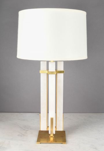 Modern Marble & Brass Table Lamp