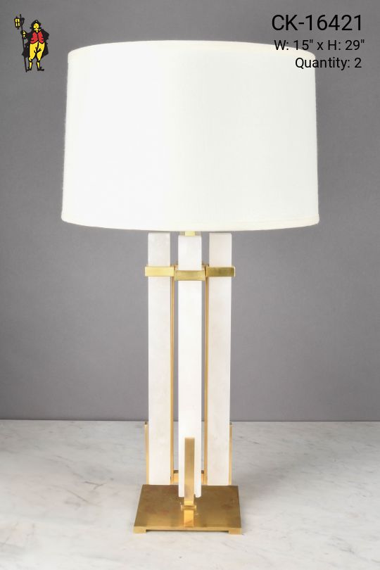 Modern Marble & Brass Table Lamp