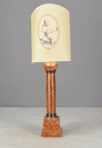 Wooden Traditional Table Lamp w/Fabric Shield Shade