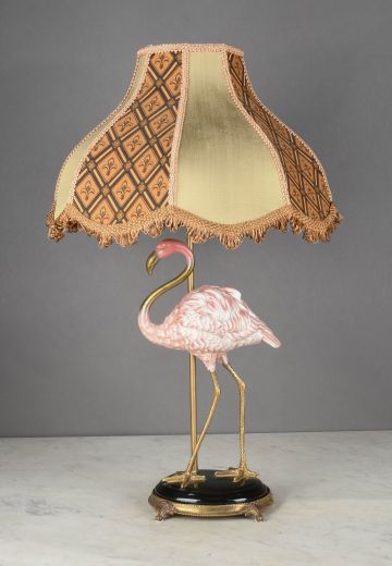 Ceramic Pink & White Flamingo Table Lamp