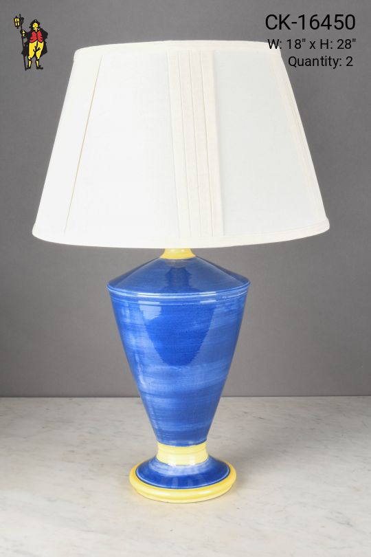 Blue & Yellow Ceramic Table Lamp