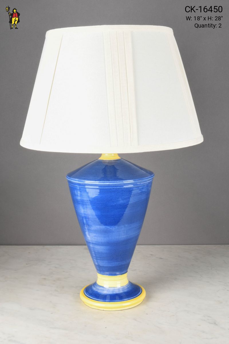 Blue Yellow Ceramic Table Lamp Table Lamps Collection City Knickerbocker Lighting Rentals