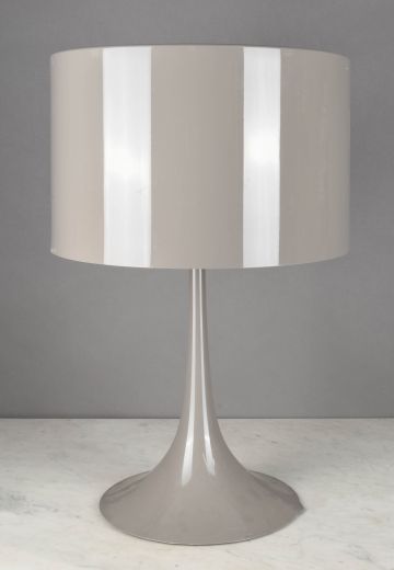 Metal Shaded Gray Table Lamp