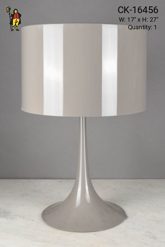 Metal Shaded Gray Table Lamp