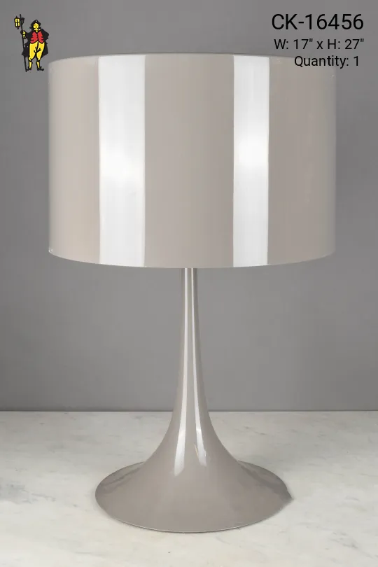 Metal Shaded Gray Table Lamp