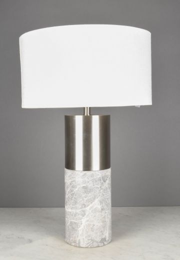Nickel & Marble Modern Table Lamp