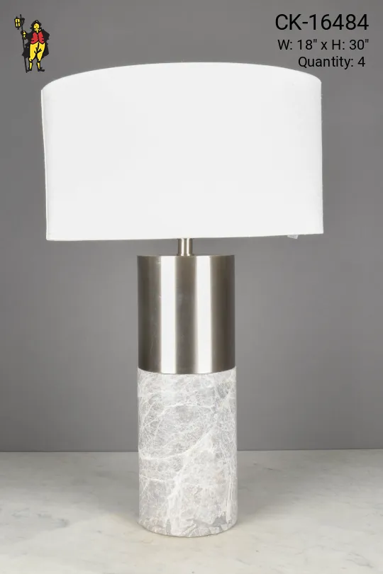 Nickel & Marble Modern Table Lamp