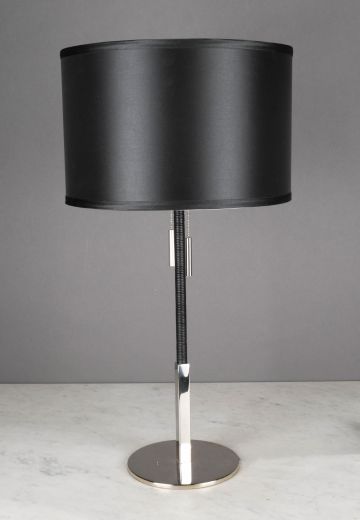 Polished Nickel & Black Modern Table Lamp