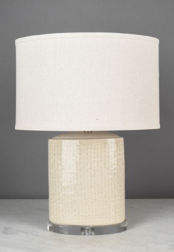 Biege Textured Ceramic Table Lamp
