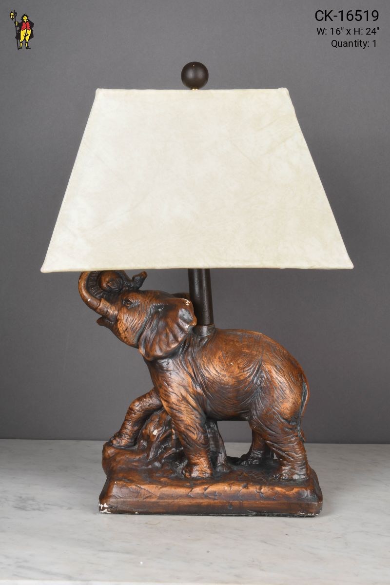 Wooden elephant lamp hot sale