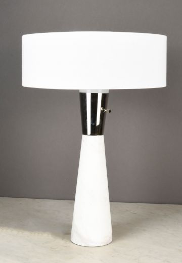 White Marbleized Modern Table Lamp