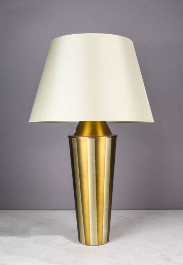 Brass Striped Traditional Table Lamp