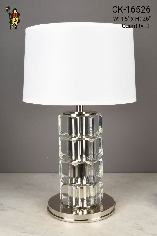 Modern Glass Two Light Table Lamp