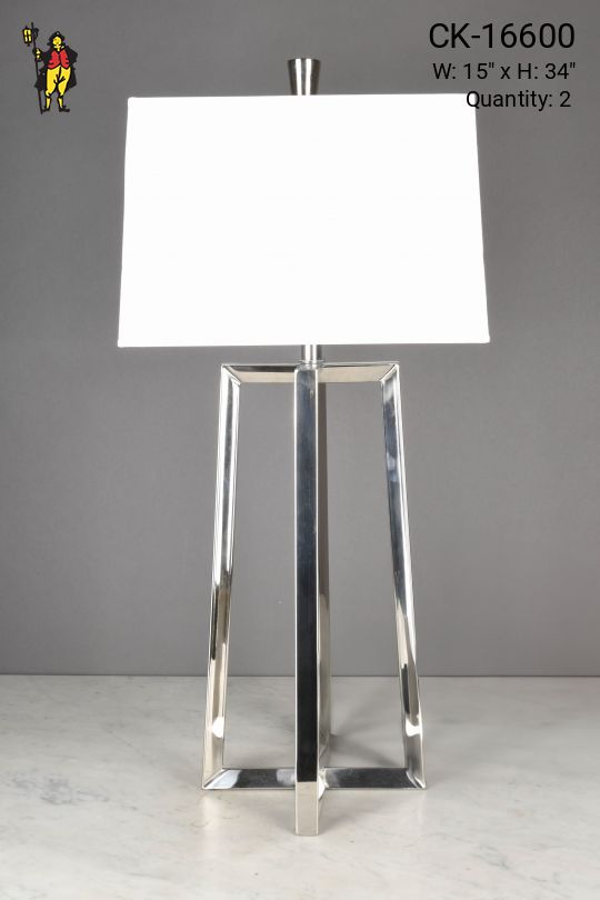 Polished Nickel Modern Table Lamp