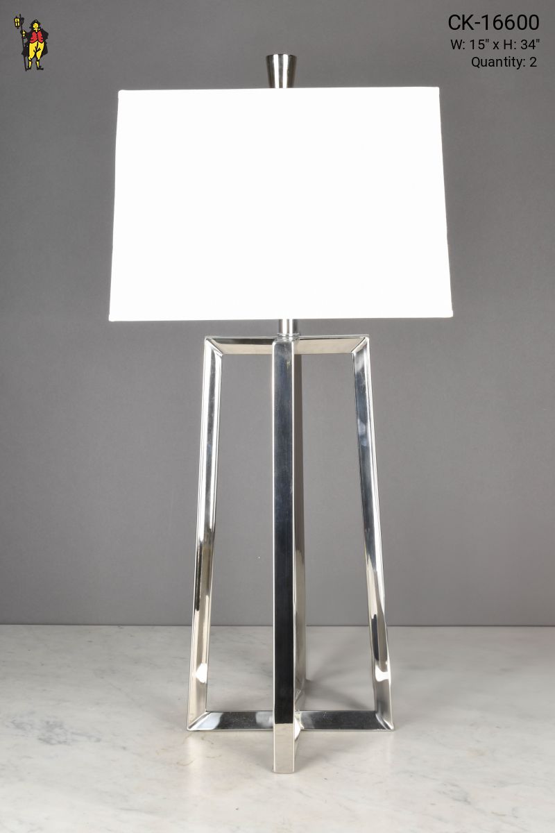 Polished Nickel Modern Table Lamp | Table Lamps | Collection | City  Knickerbocker | Lighting Rentals, image size:800x1200
