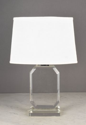 Transparent Rectangular Traditional Table Lamp