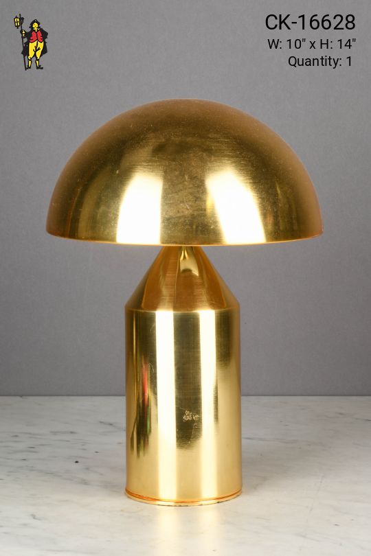 *LED or Incandescent* Polished Brass Metal Shaded Table Lamp (S)