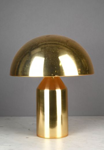 Polished Brass Metal Shaded Table Lamp (L)