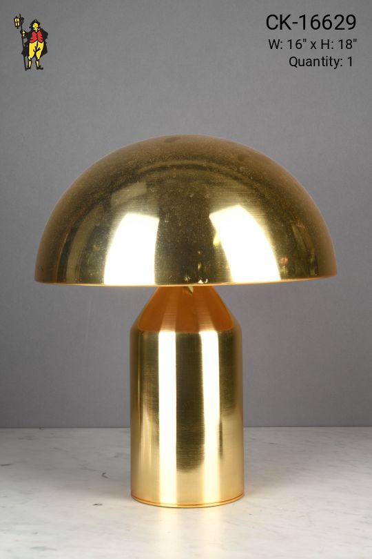 Polished Brass Metal Shaded Table Lamp (L)