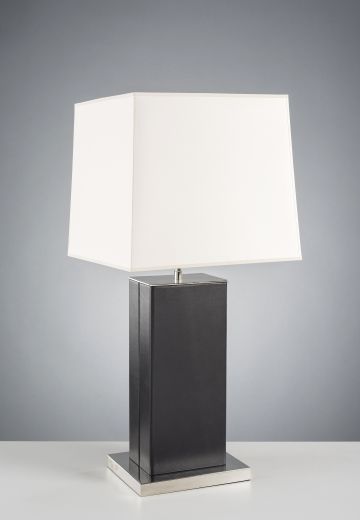 Leather & Polished Nickel Table Lamp