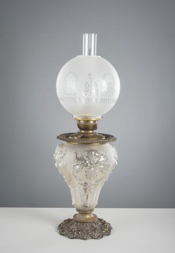 Old Electrified Electrified Oil Lamp