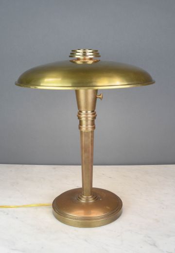 Aged Brass Art Deco Table Lamp