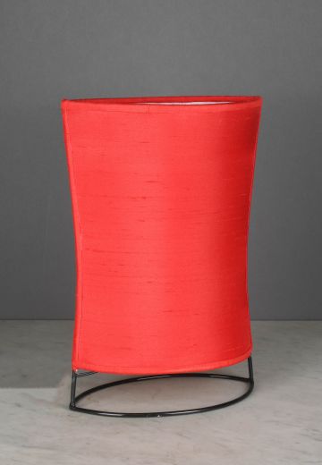 Red Fabric Lantern Table Lamp