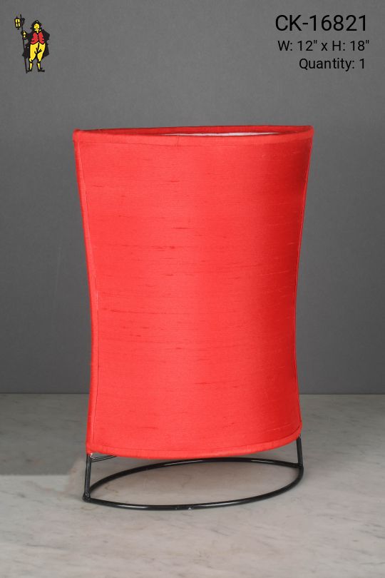 Red Fabric Lantern Table Lamp