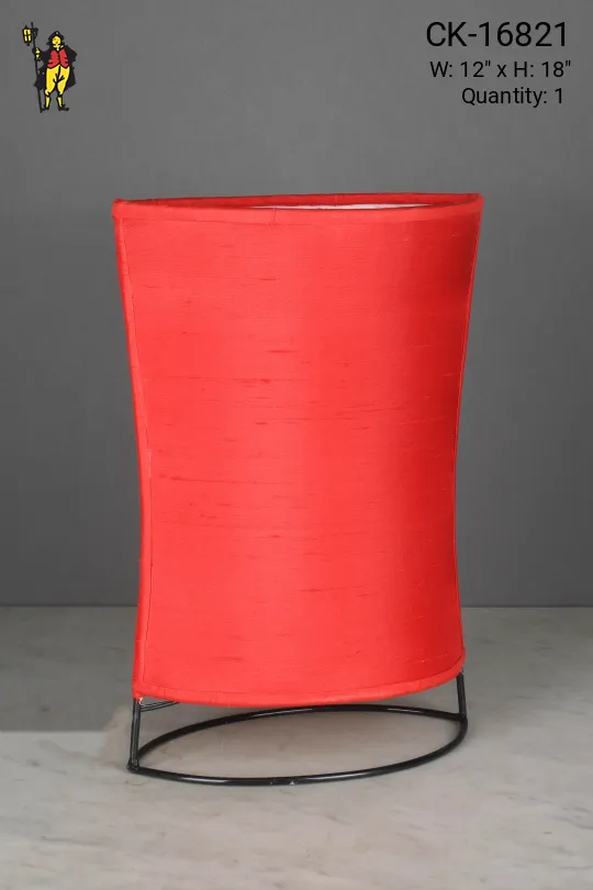 Red Fabric Lantern Table Lamp