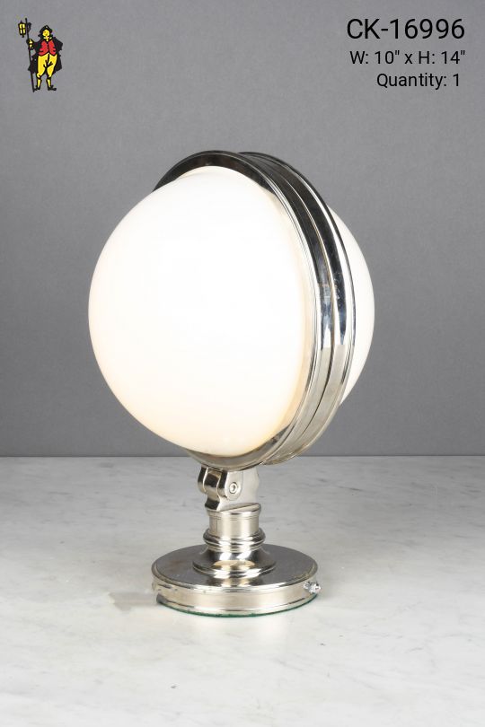 Polished Nickel & Glass Table Lamp